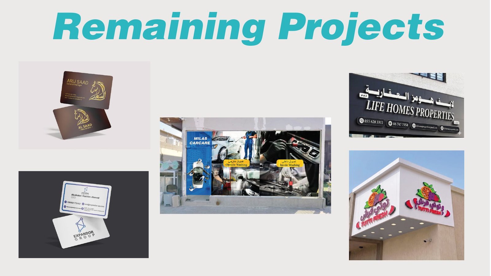 Selection of remaining branding projects